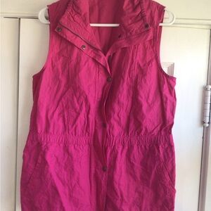 Coldwater Creek Pink Ruched Mandarin Collar Top